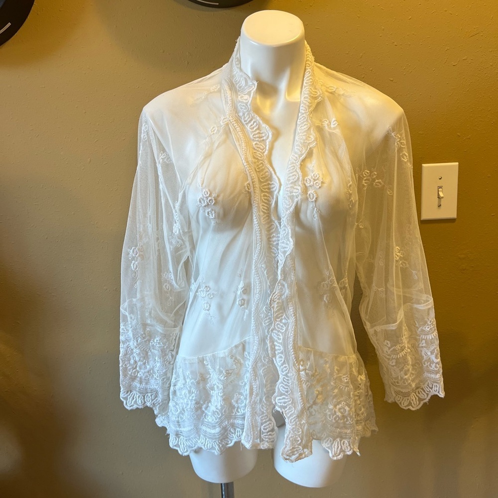 American Eagle Outfitters Sheer White Cardigan